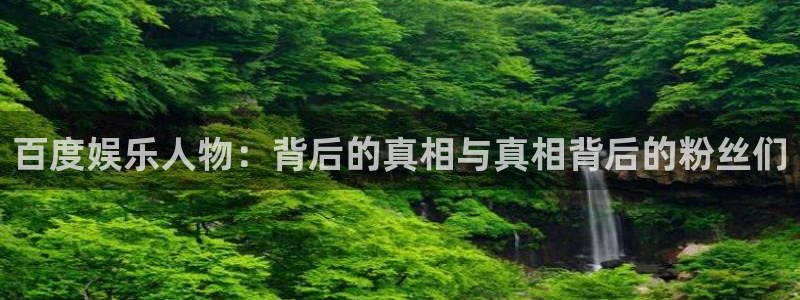 新城平台：百度娱乐人物：背后的真相与真相背后的粉丝们